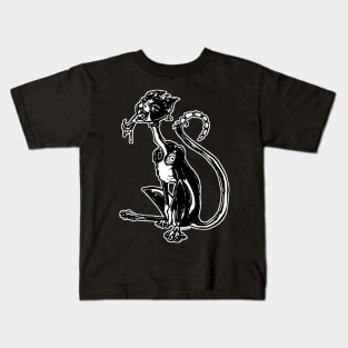 Black and White Demon Cat Kids T-Shirt